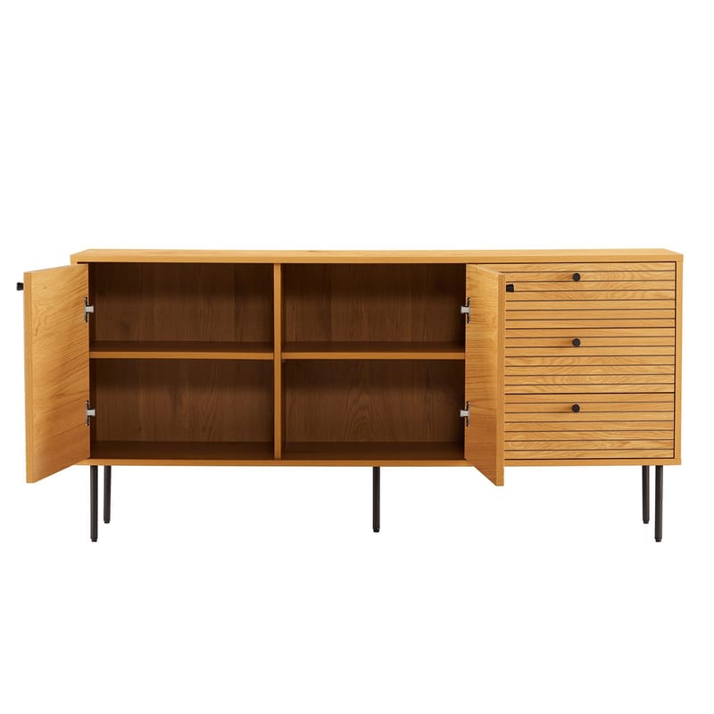 Sideboard Line melamin med ekbark 150x40x74 cm - Brun - Förvaring - Förvaringsmöbler - Sideboard & skänk