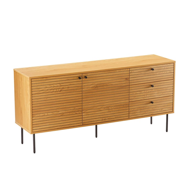 Sideboard Line melamin med ekbark 150x40x74 cm - Brun - Förvaring - Förvaringsmöbler - Sideboard & skänk