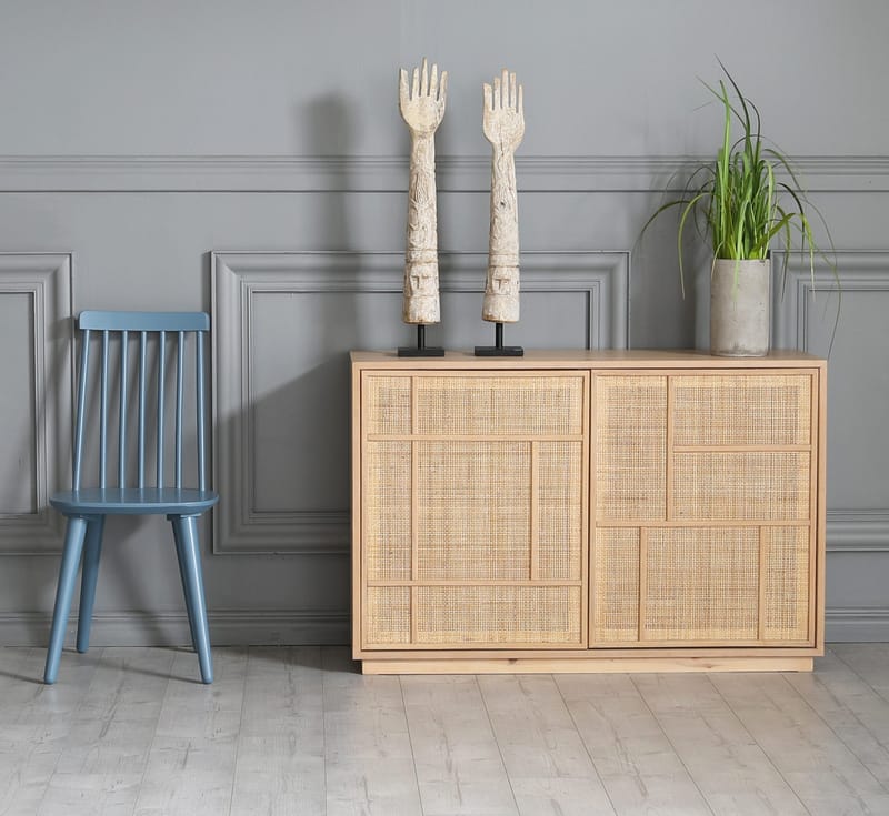 Sideboard med förvaring och rottingdörrar 120 cm bred - Stockholm - Ek - Förvaring - Förvaringsmöbler - Sideboard & skänk