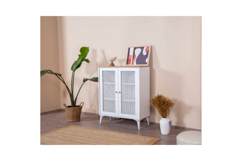 Sideboard Mjudi Vit / Ek - Vit / Ek - Förvaring - Förvaringsmöbler - Sideboard & skänk