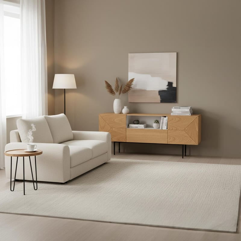 Sideboard Nate ek 180x40x76 cm - Beige - Förvaring - Förvaringsmöbler - Sideboard & skänk