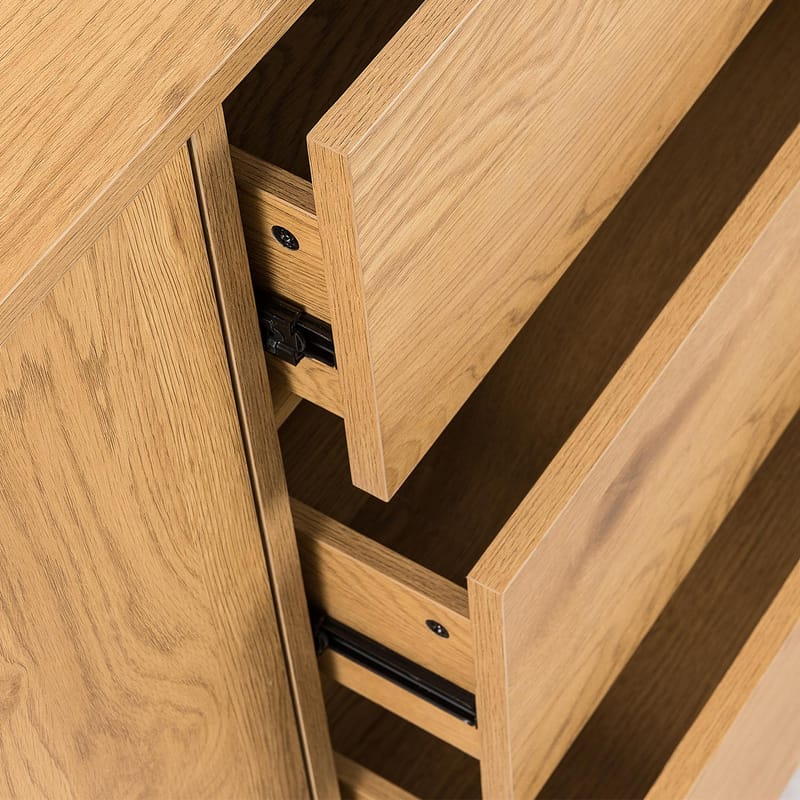 Sideboard Sacha melamin med ekbark 160x40x74 cm - Brun - Förvaring - Förvaringsmöbler - Sideboard & skänk