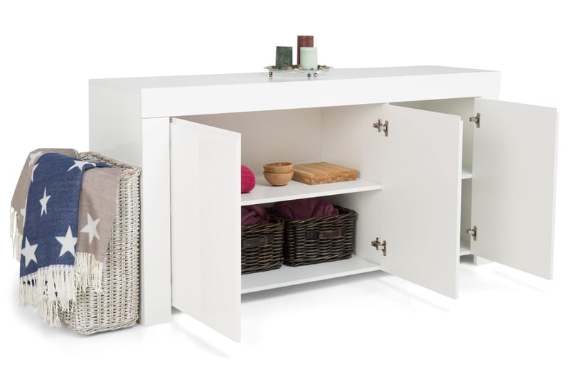 Amalfi Sideboard 162 cm 3 Dörrar - Vit Högglans - Förvaring - Förvaringsmöbler - Sideboard & skänk
