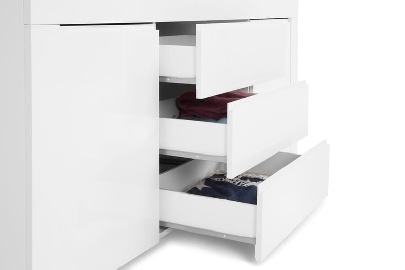 Amalfi Sideboard 190 cm 2 Dörrar 3 Lådor - Vit Högglans - Förvaring - Förvaringsmöbler - Sideboard & skänk