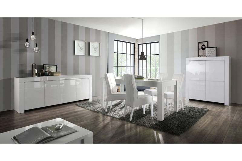 Amalfi Sideboard 210 cm 4 Dörrar - Vit Högglans - Förvaring - Förvaringsmöbler - Sideboard & skänk