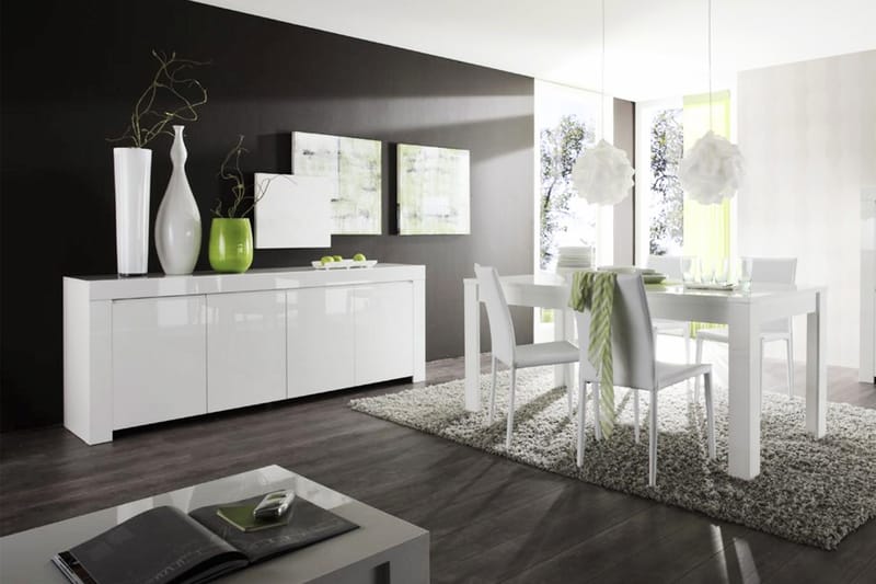 Amalfi Sideboard 210 cm 4 Dörrar - Vit Högglans - Förvaring - Förvaringsmöbler - Sideboard & skänk