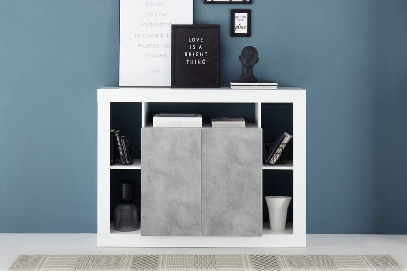 Asfordby Sideboard 42x134x102 cm - Vit/Grå - Förvaring - Förvaringsmöbler - Sideboard & skänk