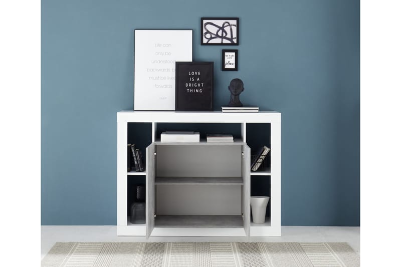 Asfordby Sideboard 42x134x102 cm - Vit/Grå - Förvaring - Förvaringsmöbler - Sideboard & skänk