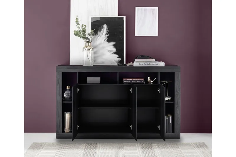 Asfordby Sideboard 42x172x102 cm - Svart - Förvaring - Förvaringsmöbler - Sideboard & skänk