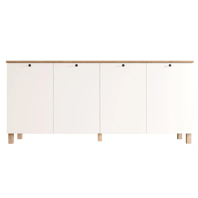 Avero Konsolbord 180x80x42,1 cm, Vit och ek