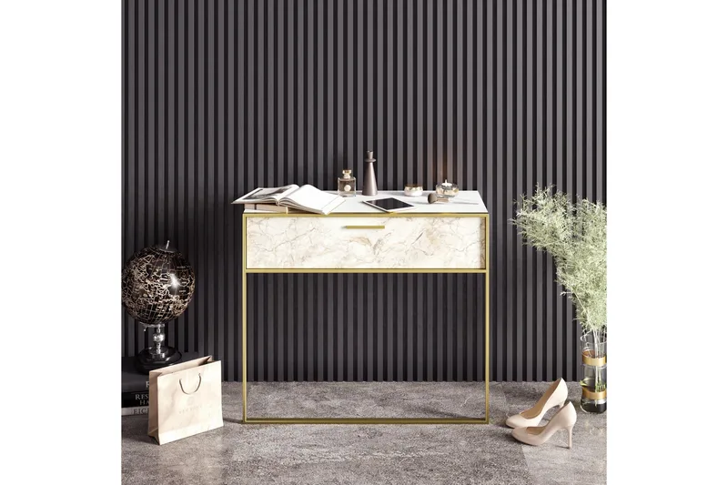 Bascle Sideboard 90 cm - Guld|Vit - Förvaring - Förvaringsmöbler - Sideboard & skänk
