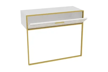 Bascle Sideboard 90 cm i Trä med Metallram - Guld|Vit - Förvaring - Förvaringsmöbler - Sideboard & skänk