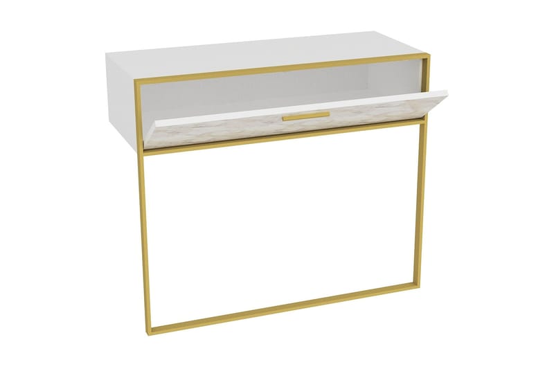 Bascle Sideboard 90 cm i Trä med Metallram - Guld|Vit - Förvaring - Förvaringsmöbler - Sideboard & skänk