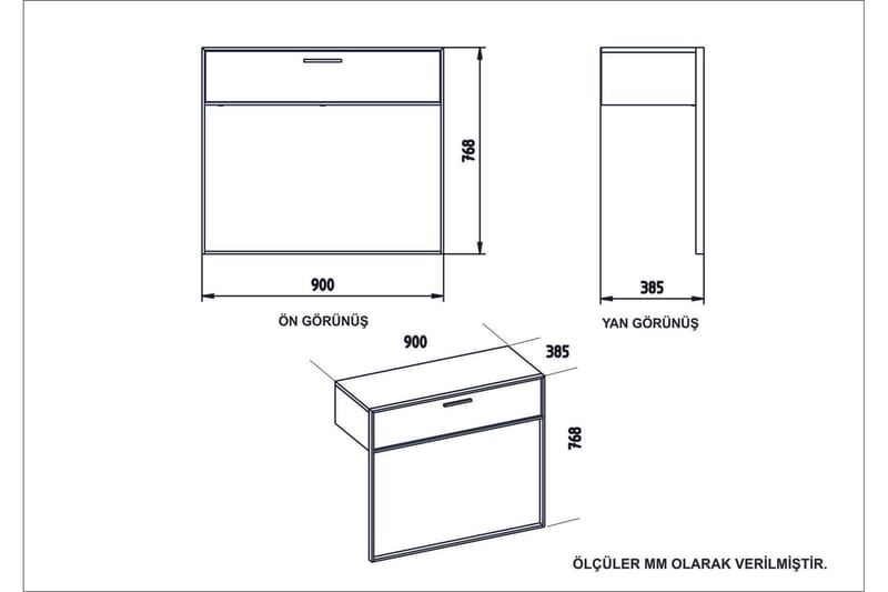 Bascle Sideboard 90 cm i Trä med Metallram - Guld|Vit - Förvaring - Förvaringsmöbler - Sideboard & skänk
