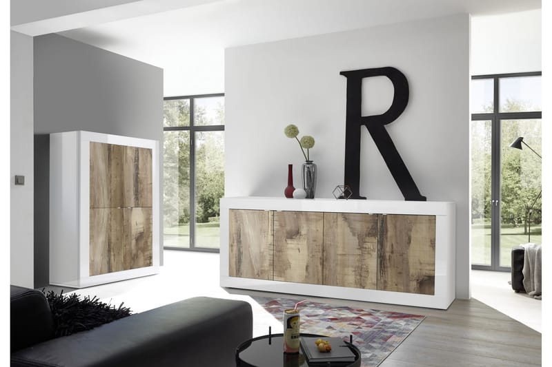Basic Skänk 102x43 cm - Vit Högglans - Förvaring - Förvaringsmöbler - Sideboard & skänk
