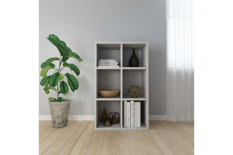 Bokhylla/skänk betonggrå 66x30x97,8 cm spånskiva - Grå - Förvaring - Förvaringsmöbler - Sideboard & skänk
