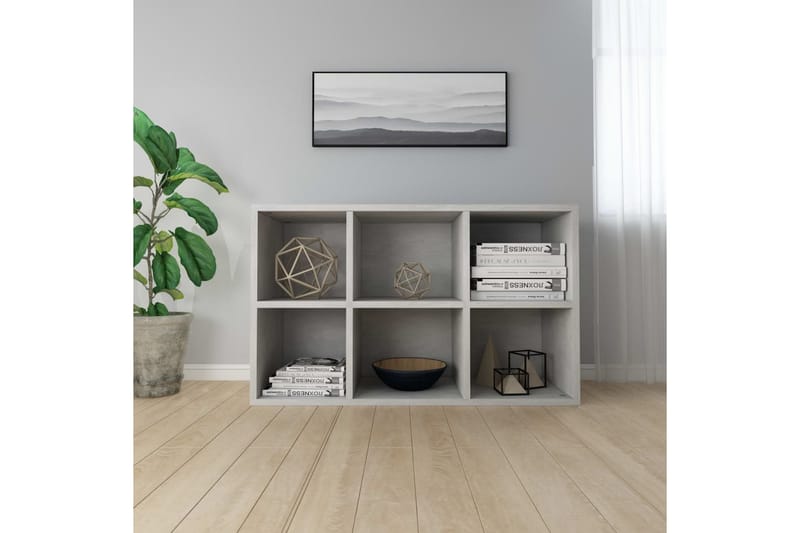 Bokhylla/skänk betonggrå 66x30x97,8 cm spånskiva - Grå - Förvaring - Förvaringsmöbler - Sideboard & skänk