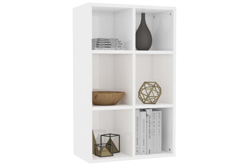 Bokhylla/skänk vit högglans 66x30x97,8 cm spånskiva - Vit - Förvaring - Förvaringsmöbler - Sideboard & skänk
