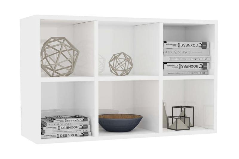 Bokhylla/skänk vit högglans 66x30x97,8 cm spånskiva - Vit - Förvaring - Förvaringsmöbler - Sideboard & skänk