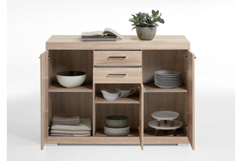Bristol Skänk 120 cm Låg - Ljus Ek - Förvaring - Förvaringsmöbler - Sideboard & skänk