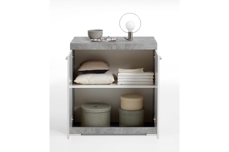 Bristol Skänk 80x90x50 cm 2 Luckor - Vit/Grå - Förvaring - Förvaringsmöbler - Sideboard & skänk