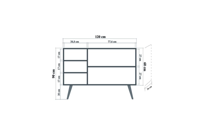 Brokind Skänk 120 cm - Brun - Förvaring - Förvaringsmöbler - Sideboard & skänk