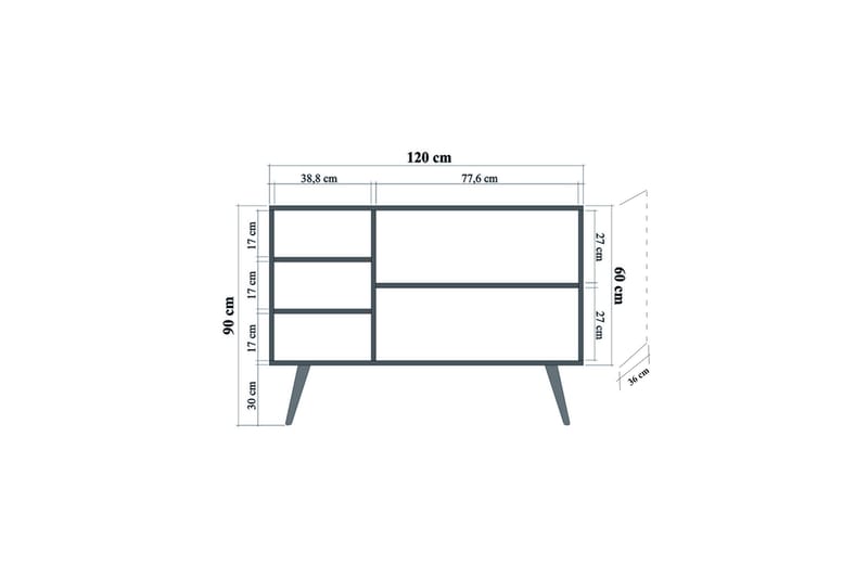 Brokind Skänk 120 cm - Brun - Sideboard & skänk