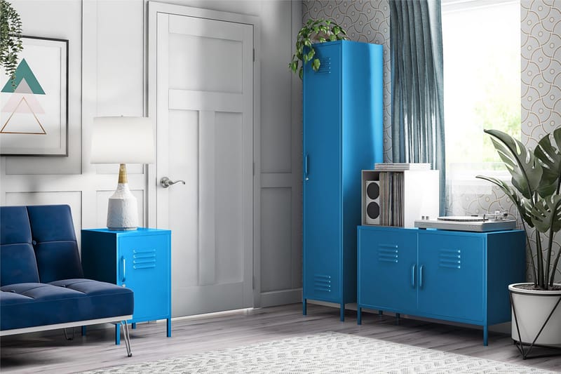 Cache Skänk 100x40 cm 2 Dörrar Blå - Novogratz - Förvaring - Förvaringsmöbler - Sideboard & skänk