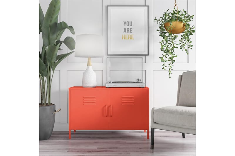 Cache Skänk 100x40 cm 2 Dörrar Orange - Novogratz - Förvaring - Förvaringsmöbler - Sideboard & skänk
