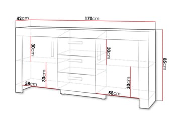 Cezar Rektangulär Skänk 170 cm i Trä med Ekutseende - Beige - Förvaring - Förvaringsmöbler - Sideboard & skänk