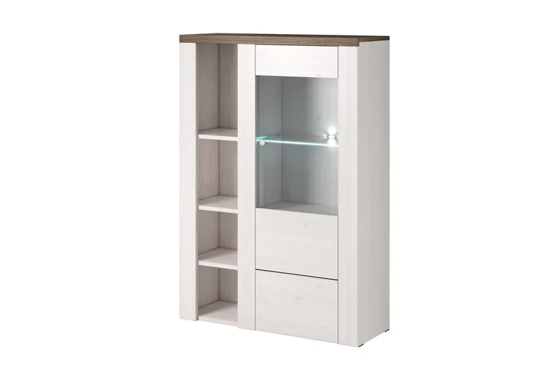 Cicely Sideboard i Trä med Glasdörr, Vit