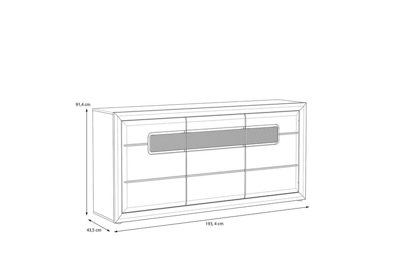 Corlius Sideboard 41x194 cm - Beige/Brun - Förvaring - Förvaringsmöbler - Sideboard & skänk
