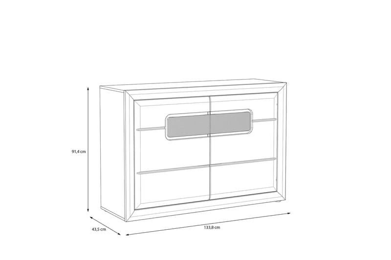 Corlius Sideboard 44x134 cm - Beige/Brun - Sideboard & skänk