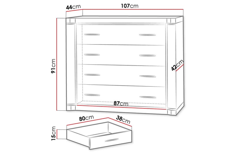 Dallas Skänk 107x43,5x91 cm LED-belysning - Beige/Grå - Förvaring - Förvaringsmöbler - Sideboard & skänk