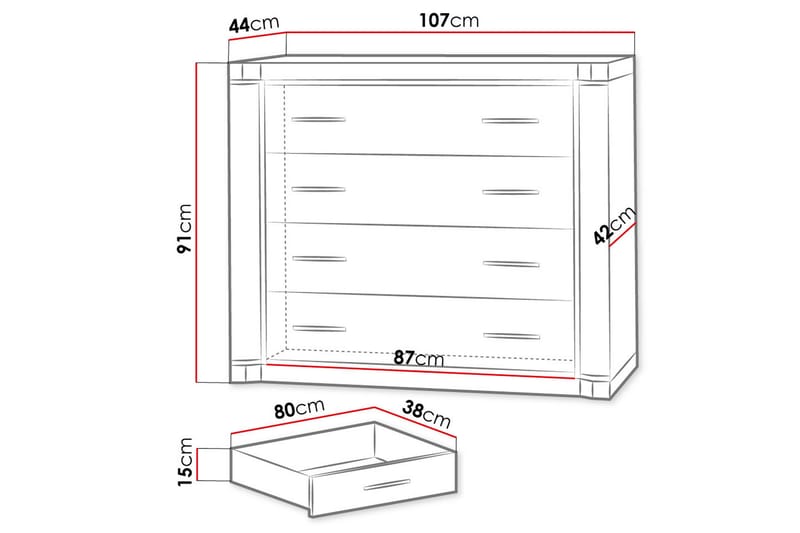 Dallas Skänk 107x43,5x91 cm LED-belysning - Beige/Grå - Förvaring - Förvaringsmöbler - Sideboard & skänk