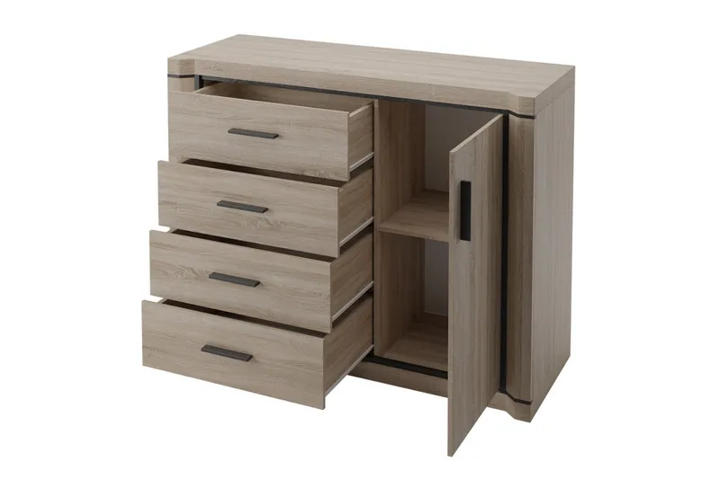 Dallas Skänk 117x43,5x91 cm LED-belysning - Beige/Grå - Förvaring - Förvaringsmöbler - Sideboard & skänk