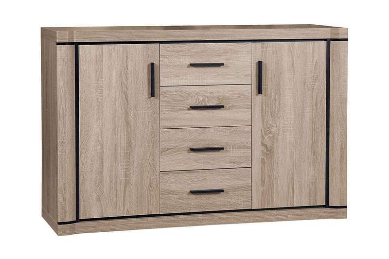 Dallas Skänk 137x43,5x91 cm LED-belysning - Beige/Grå - Sideboard & skänk