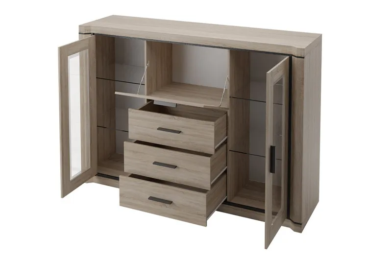 Dallas Skänk 157x43,5x111 cm - Beige/Grå - Förvaring - Förvaringsmöbler - Sideboard & skänk