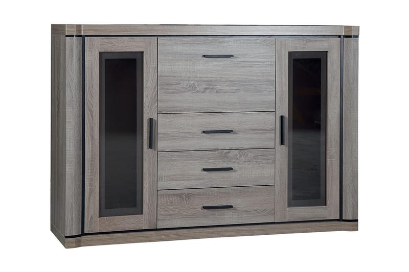 Dallas Skänk 157x43,5x111 cm LED-belysning - Ek/Led-Belysning - Sideboard & skänk