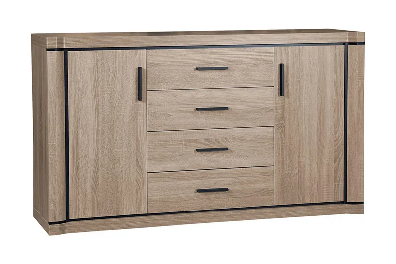 Dallas Skänk 157x43,5x91 cm LED-belysning - Beige - Förvaring - Förvaringsmöbler - Sideboard & skänk