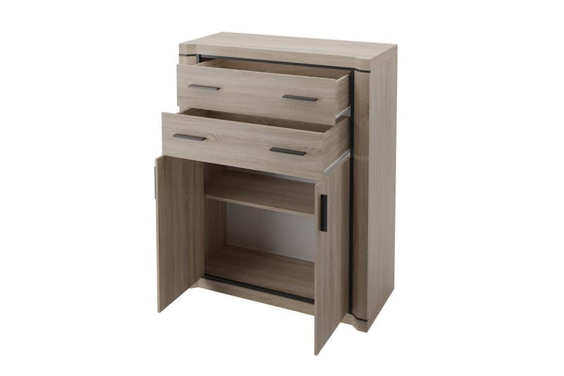 Dallas Skänk 97x43,5x123 cm LED-belysning - Beige/Grå - Sideboard & skänk