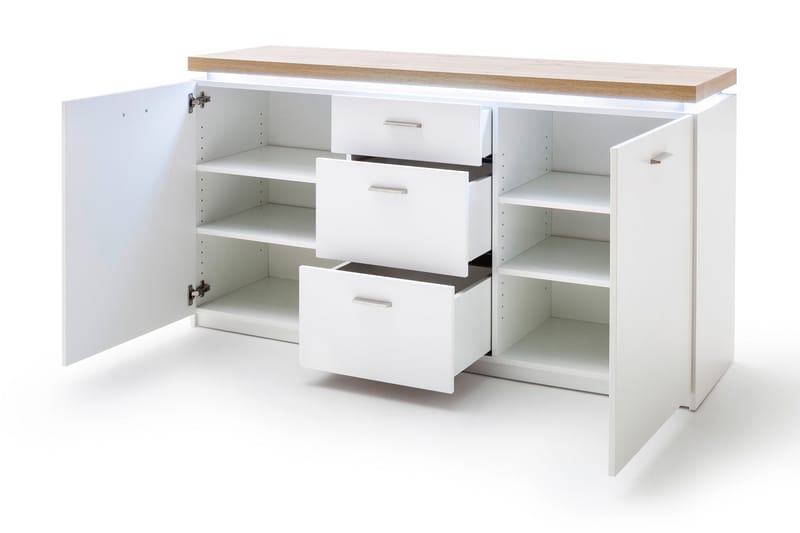 Degaust Sidobord 156 cm - Vit/Ek - Förvaring - Förvaringsmöbler - Sideboard & skänk