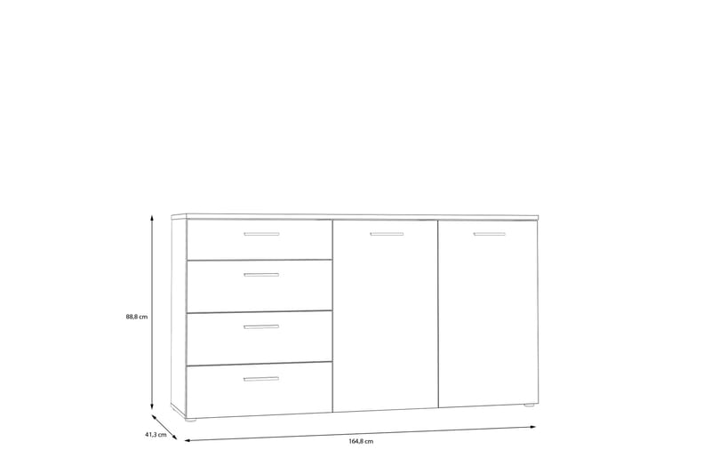 Delchevo Sideboard 41x165 cm - Brun/Vit - Sideboard & skänk