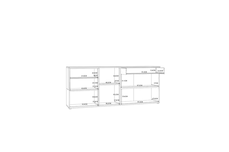 Delchevo Sideboard 42x215 cm - Brun/Vit - Sideboard & skänk