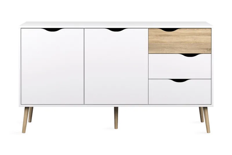 Delta Skänk 147 cm - Vit/Ek - Förvaring - Förvaringsmöbler - Sideboard & skänk