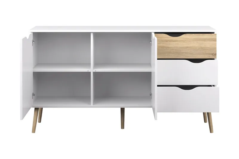 Delta Skänk 147 cm - Vit/Ek - Förvaring - Förvaringsmöbler - Sideboard & skänk