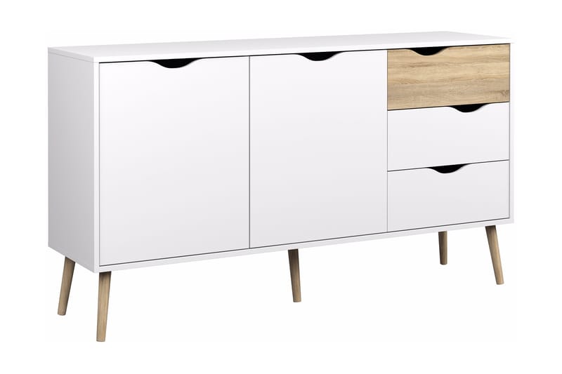 Delta Skänk 147 cm - Vit/Ek - Sideboard & skänk