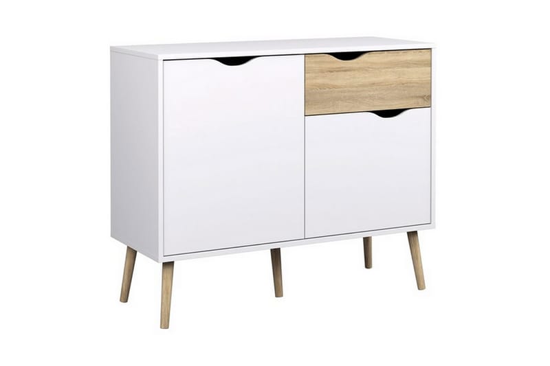 Delta Skänk 99 cm - Vit/Ek - Sideboard & skänk