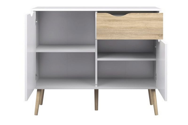 Delta Skänk 99 cm - Vit/Ek - F örvaring - Förvaringsmöbler - Sideboard & skänk