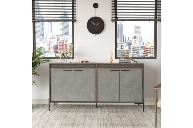 Desgrar Sideboard 46x184 cm - Brun/Betonggrå/Antracit - Förvaring - Förvaringsmöbler - Sideboard & skänk